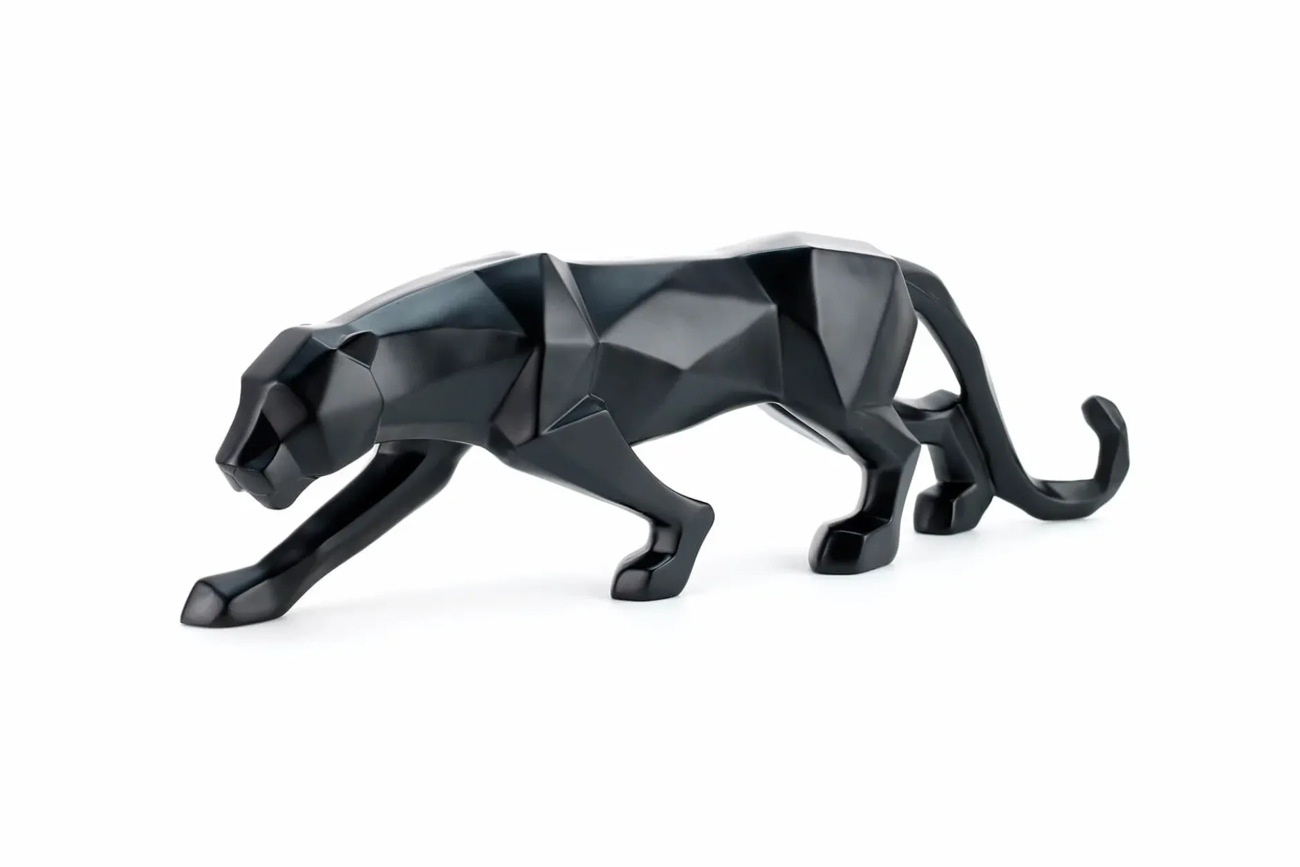 Kunststein Skulptur 'Schwarzer Panther' 48x15x11cm