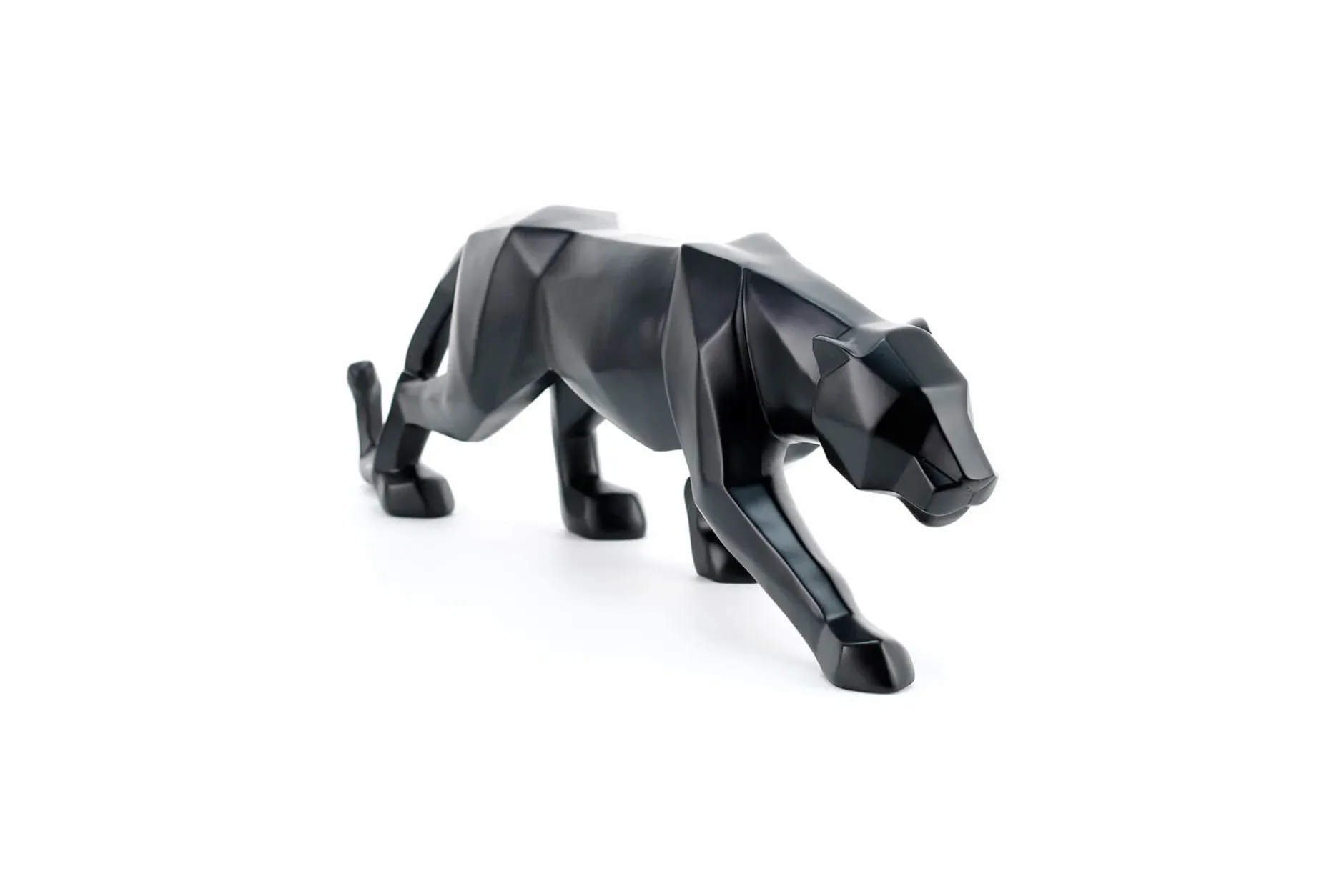 Kunststein Skulptur 'Schwarzer Panther' 48x15x11cm