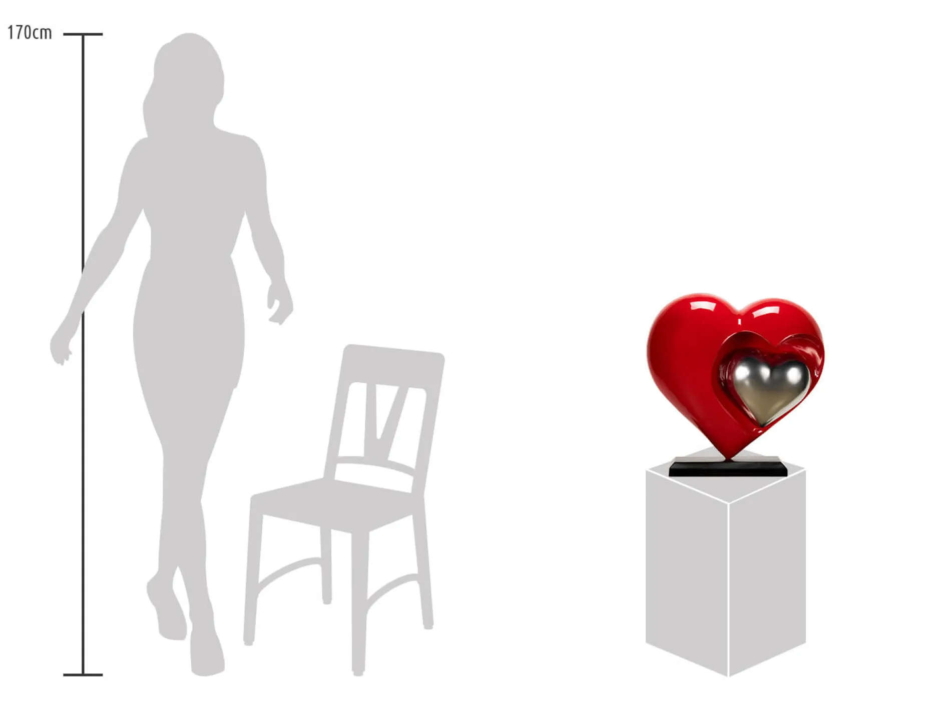 Kunststein Skulptur 'You and Me' 47x44x20cm