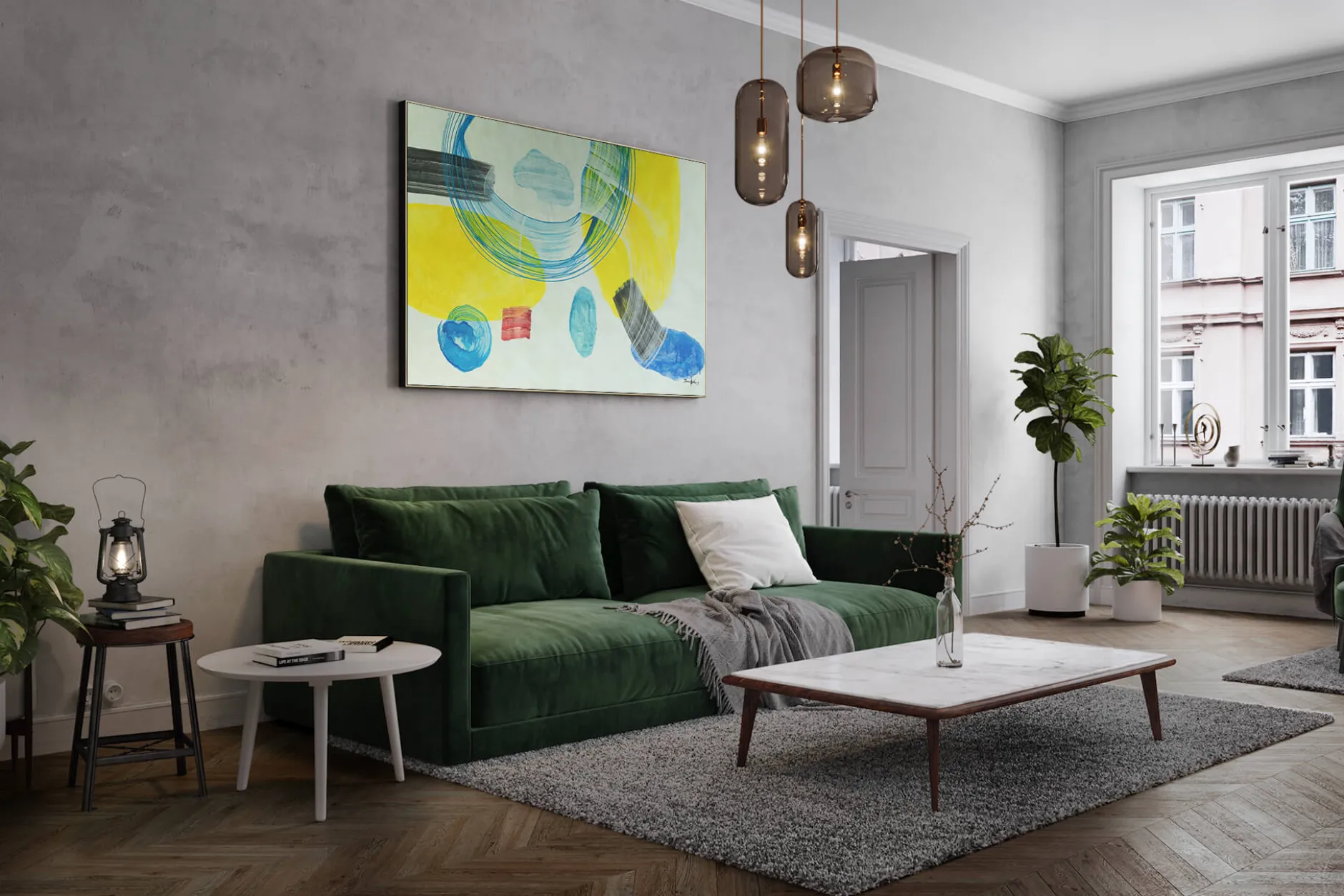 Öl Gemälde 'Abstract Brightness' | Handgemaltes Unikat