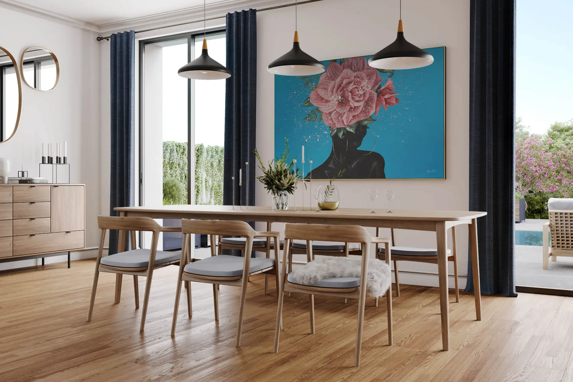 Öl Gemälde 'Anmut der Rosenkönigin' | Handgemaltes Unikat