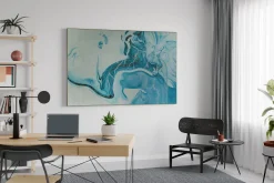 Öl Gemälde 'Aquamarine Marble' | Handgemaltes Unikat