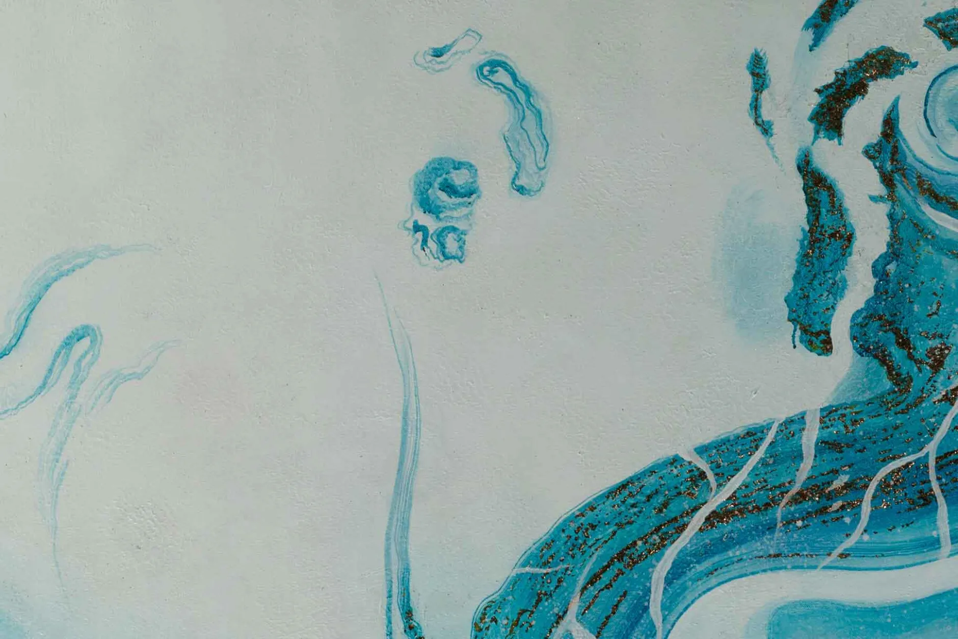 Öl Gemälde 'Aquamarine Marble' | Handgemaltes Unikat