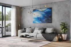 Öl Gemälde 'Aquamarine Shades' | Handgemaltes Unikat
