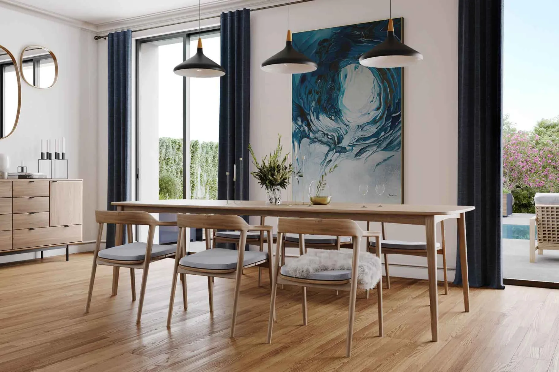 Öl Gemälde 'Azure Plexus' | Handgemaltes Unikat