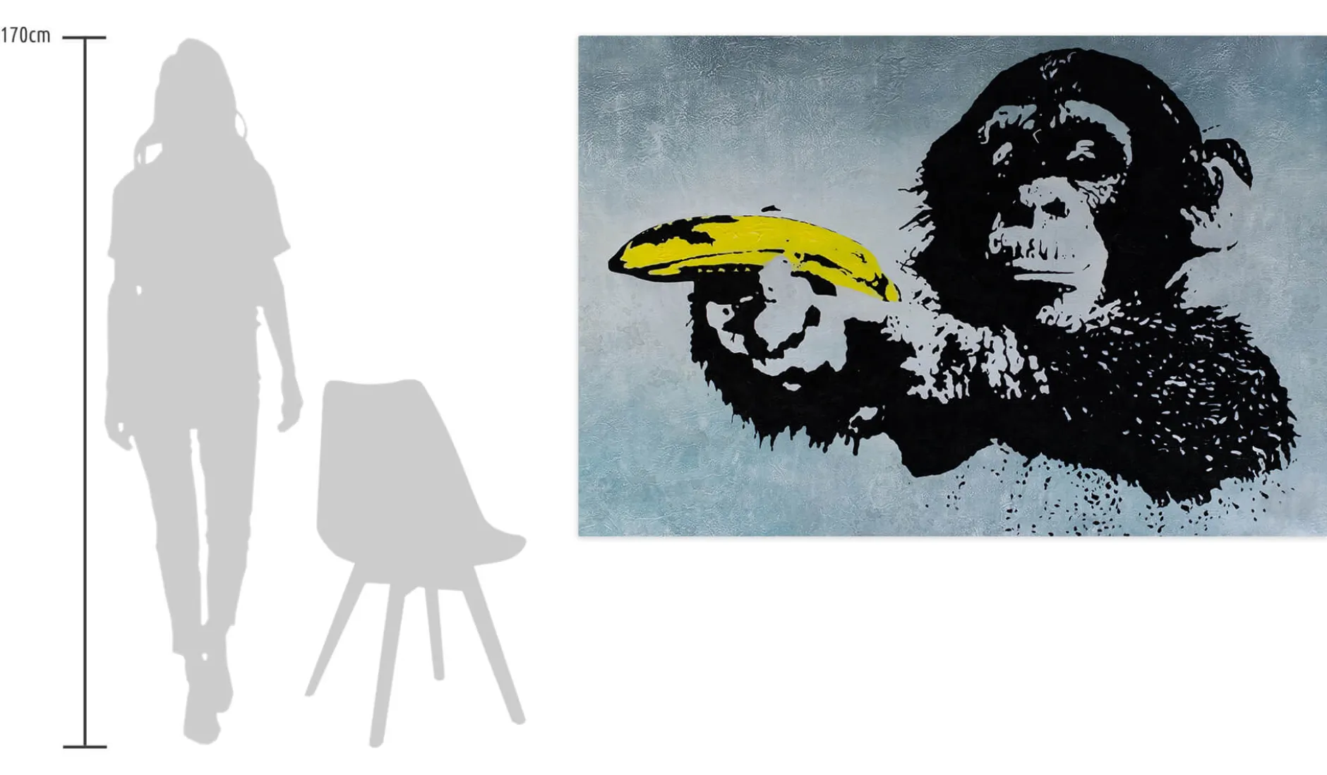 Öl Gemälde 'Banksy's Monkey' | Handgemaltes Unikat