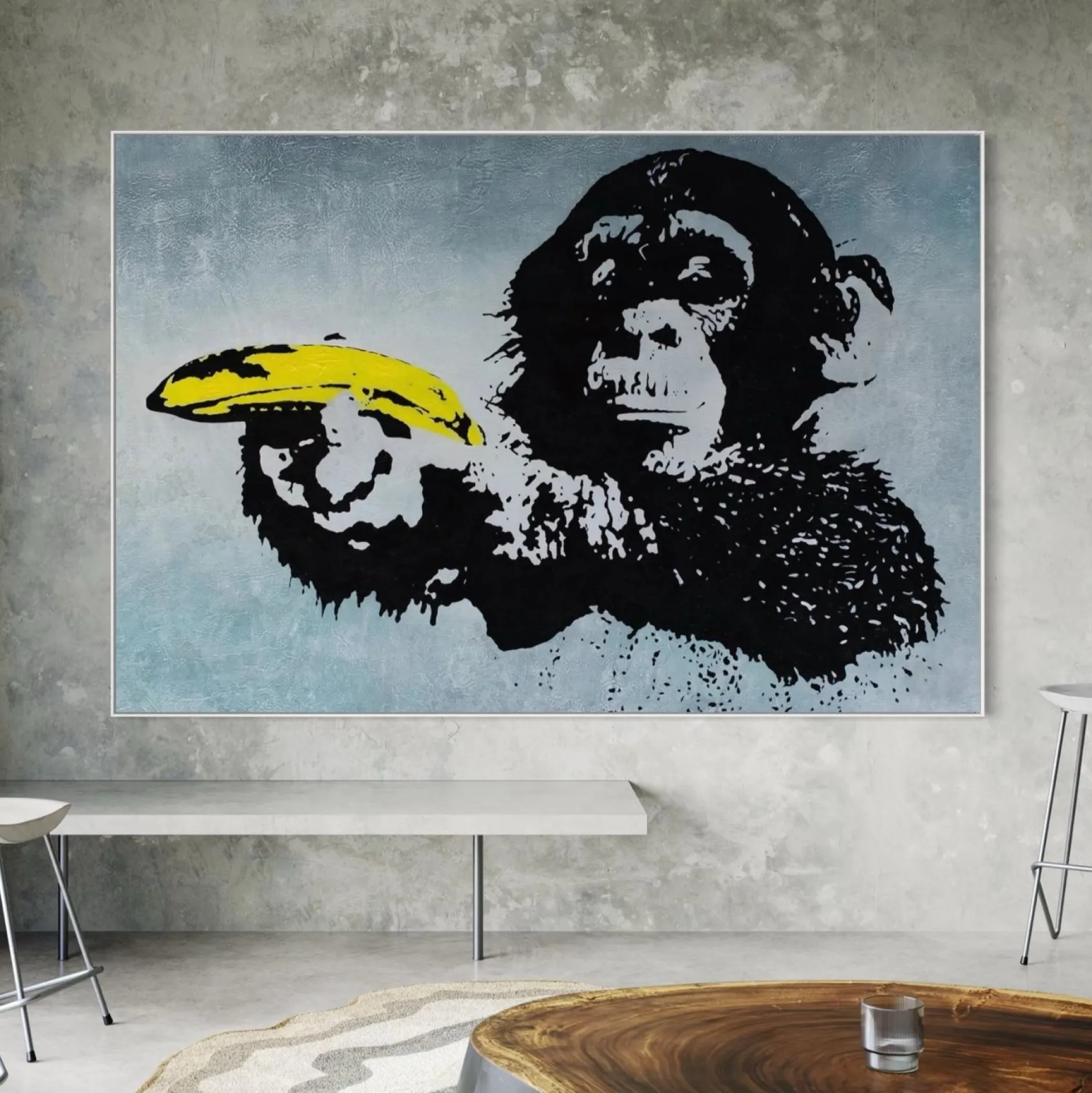 Öl Gemälde 'Banksy's Monkey' | Handgemaltes Unikat