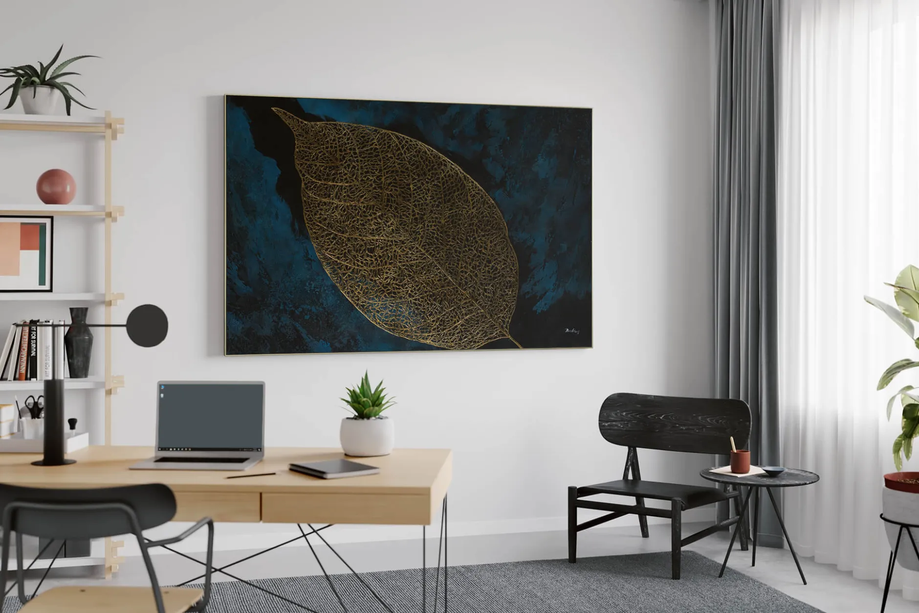 Öl Gemälde 'Baroque Leaf' | Handgemaltes Unikat
