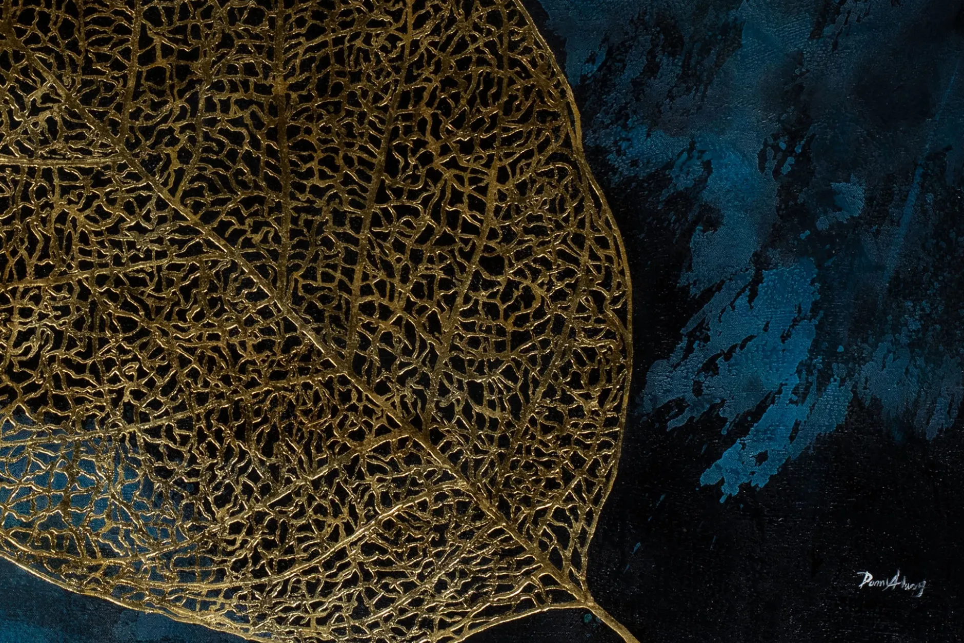 Öl Gemälde 'Baroque Leaf' | Handgemaltes Unikat