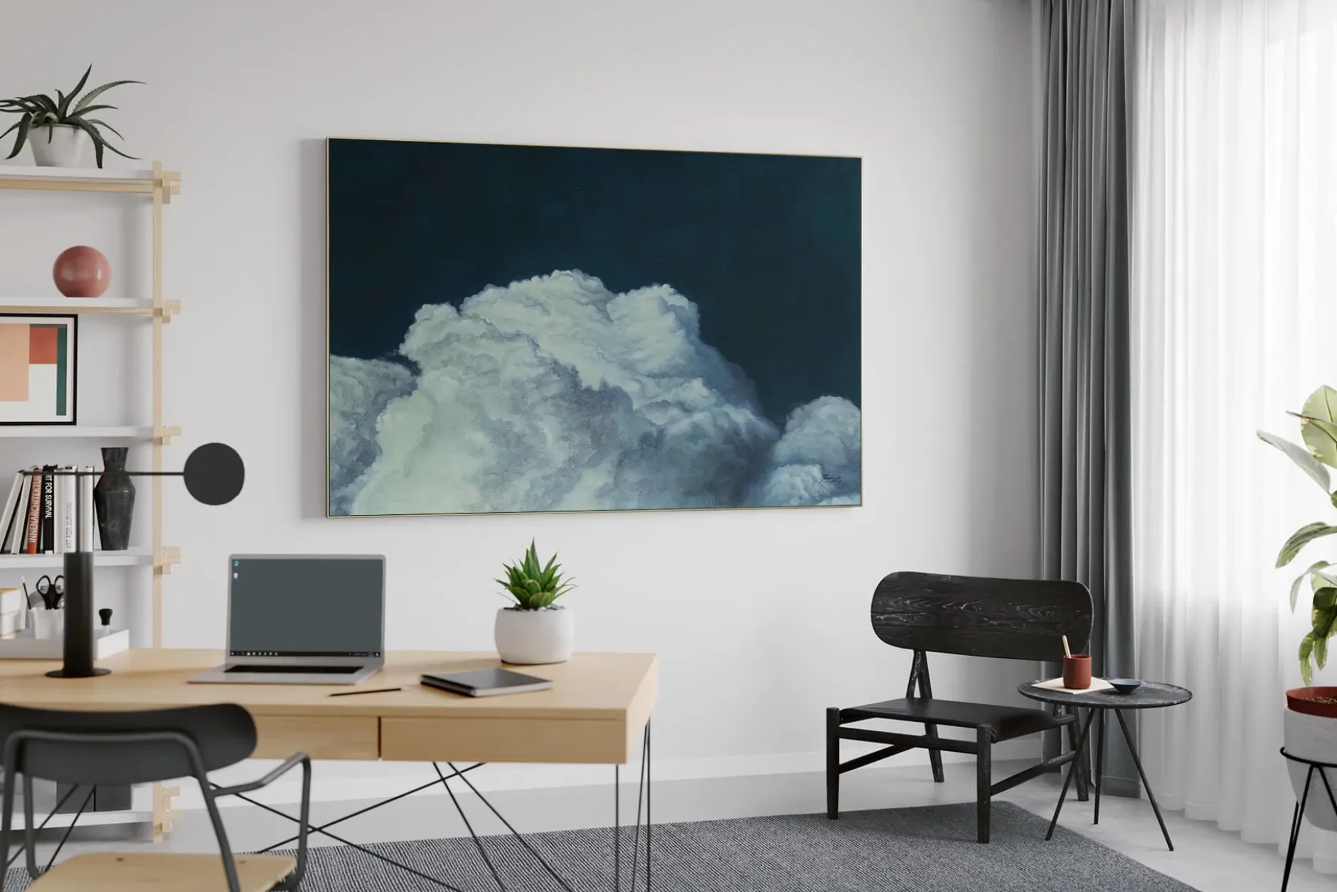 Öl Gemälde 'Über der Wolkendecke' | Handgemaltes Unikat