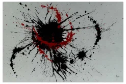 Öl Gemälde 'Black and Red' | Handgemaltes Unikat