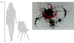 Öl Gemälde 'Black and Red' | Handgemaltes Unikat
