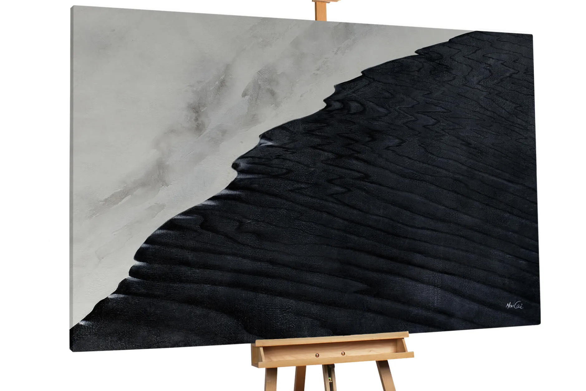 Öl Gemälde 'Black Wing' | Handgemaltes Unikat