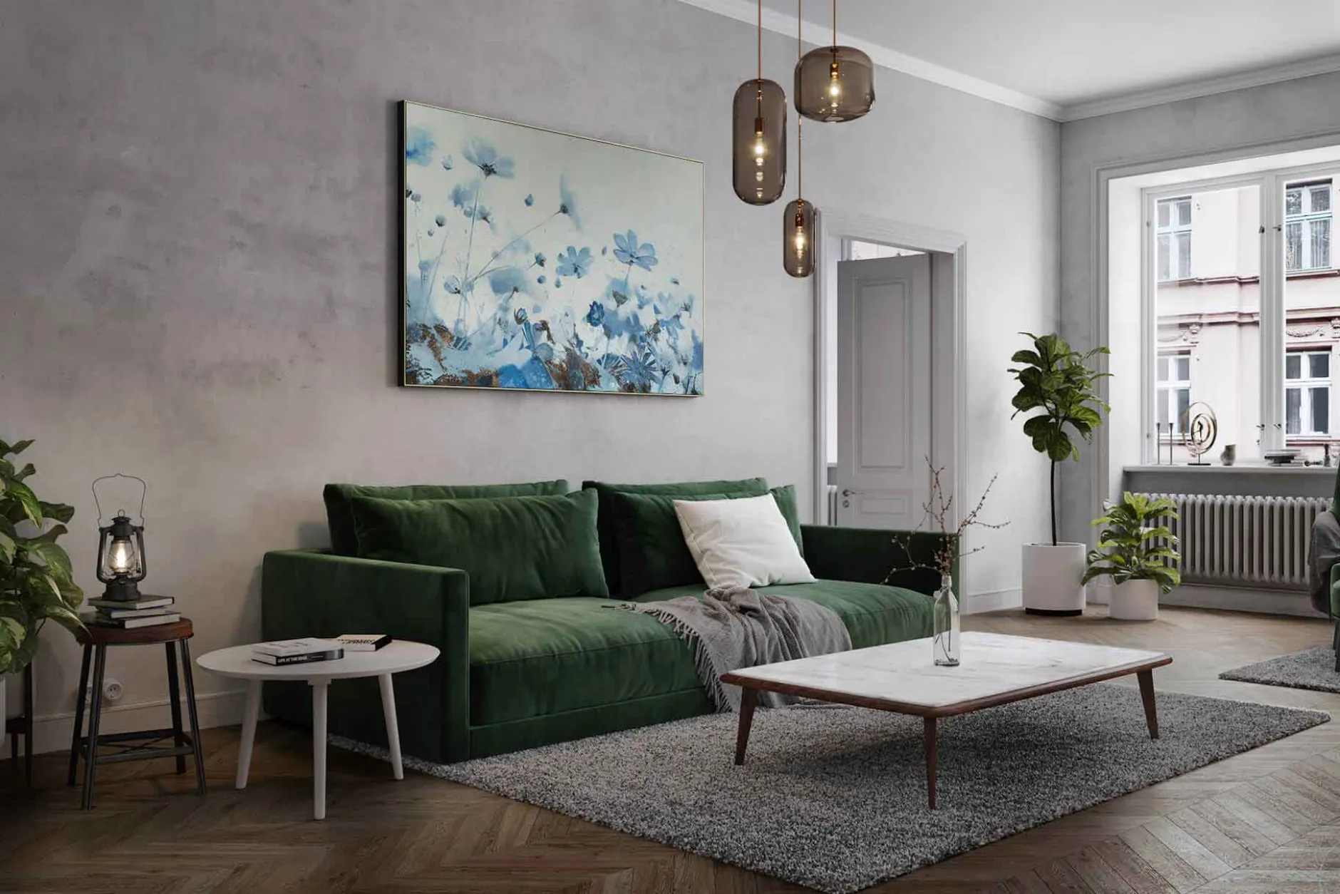 Öl Gemälde 'Blue Morning' | Handgemaltes Unikat