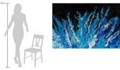 Öl Gemälde 'Blue Seaweed' | Handgemaltes Unikat