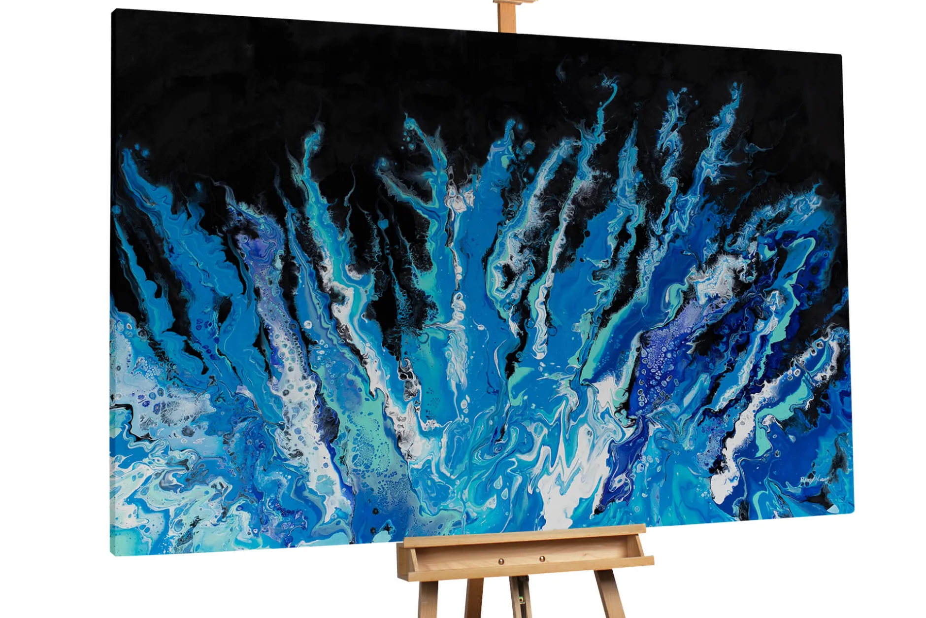 Öl Gemälde 'Blue Seaweed' | Handgemaltes Unikat