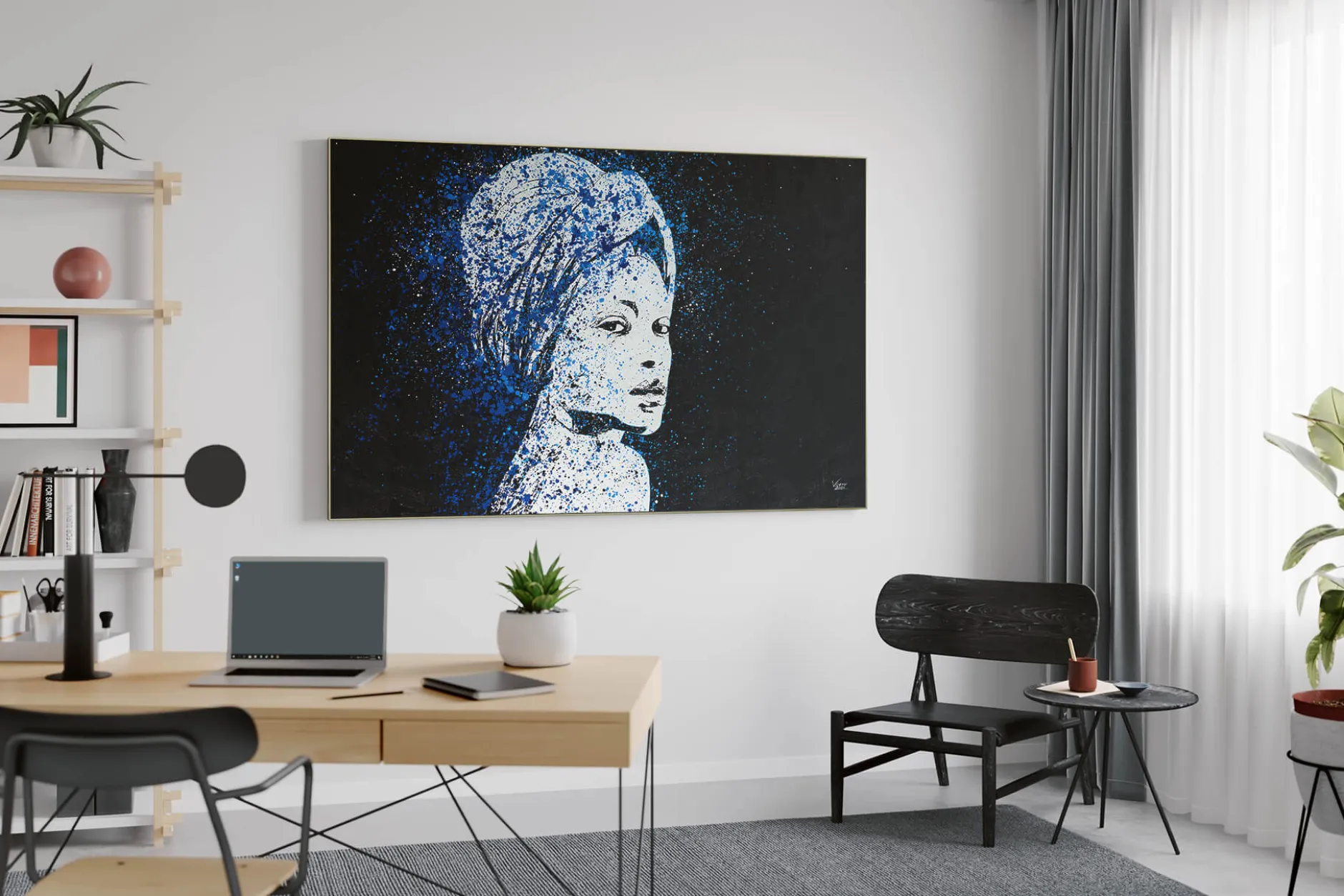 Öl Gemälde 'Blue Thoughts' | Handgemaltes Unikat