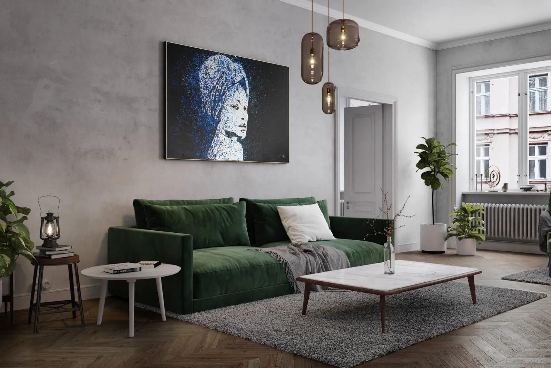 Öl Gemälde 'Blue Thoughts' | Handgemaltes Unikat