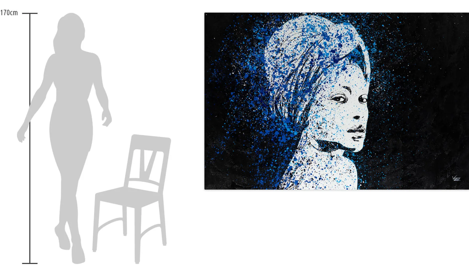 Öl Gemälde 'Blue Thoughts' | Handgemaltes Unikat