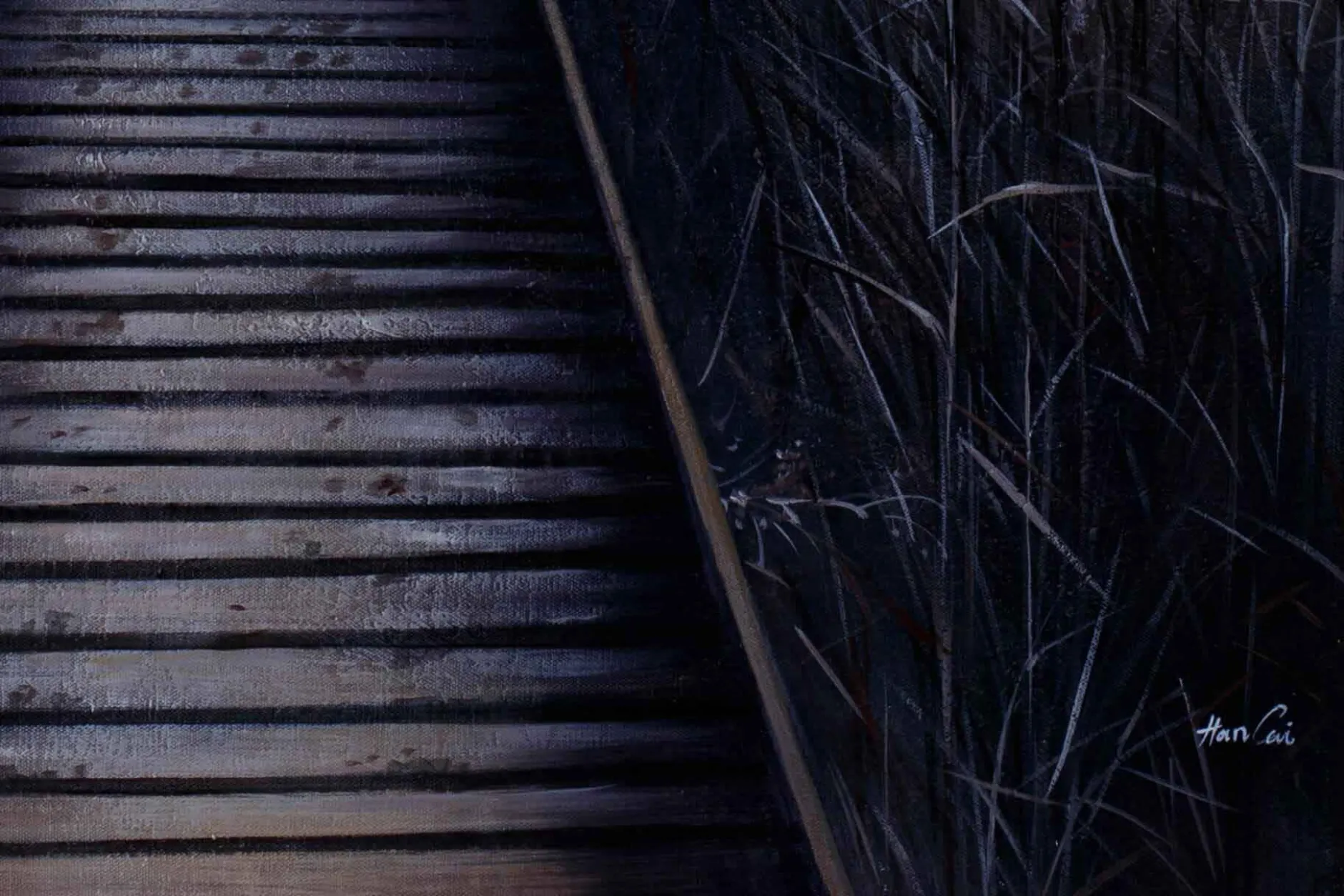 Öl Gemälde 'Bridge into Infinity' | Handgemaltes Unikat