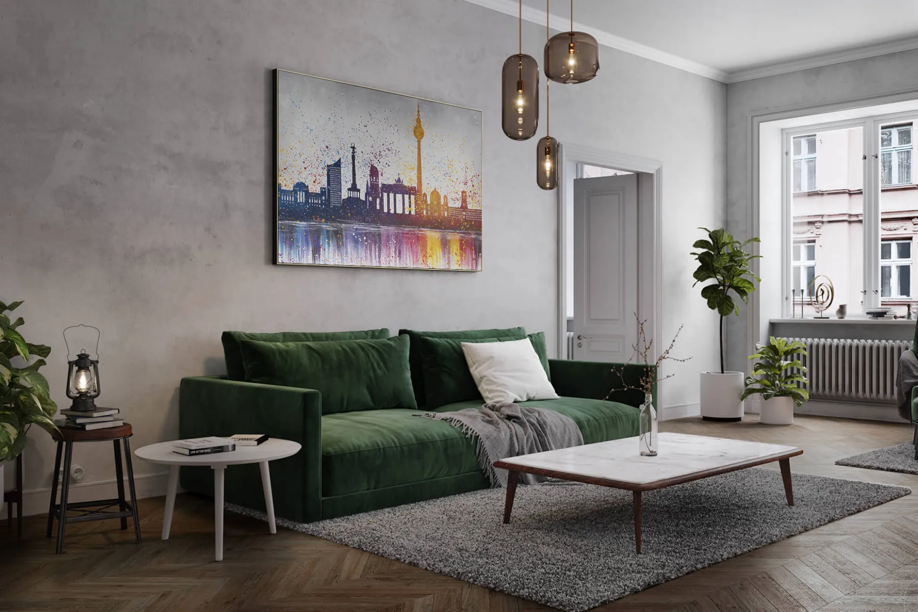 Öl Gemälde ' Bright City' | Handgemaltes Unikat
