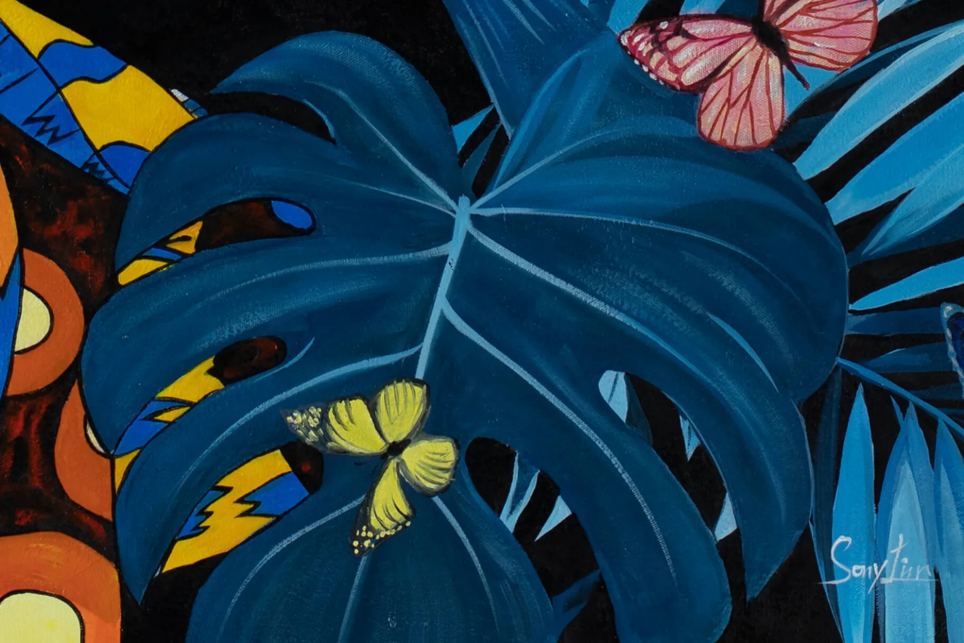 Öl Gemälde 'Butterfly Tale' | Handgemaltes Unikat