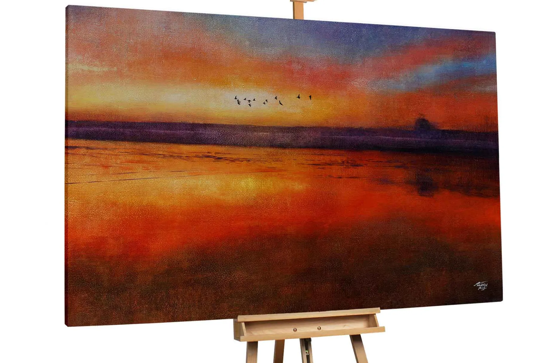 Öl Gemälde 'Colorful Sunset' | Handgemaltes Unikat