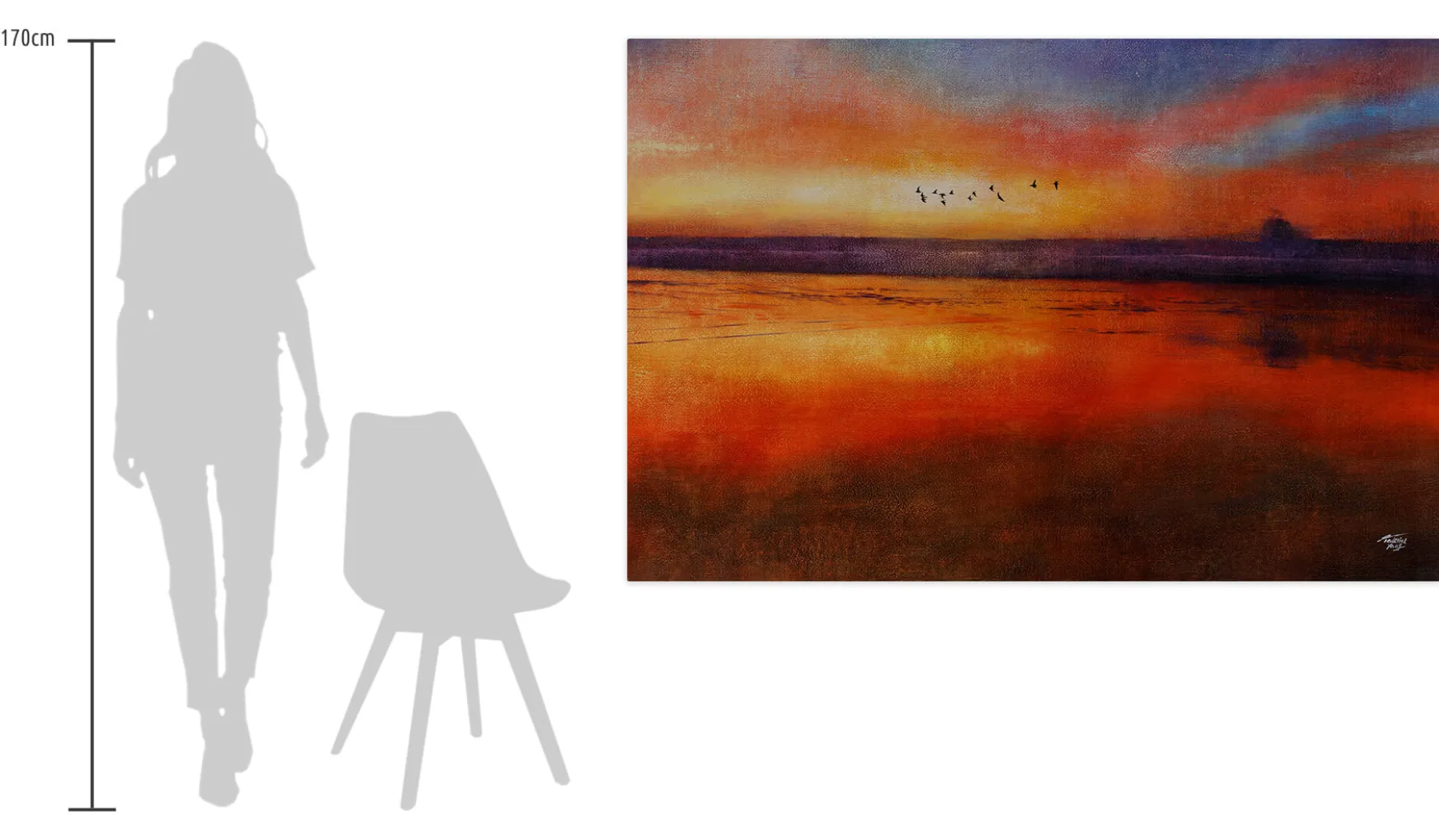 Öl Gemälde 'Colorful Sunset' | Handgemaltes Unikat