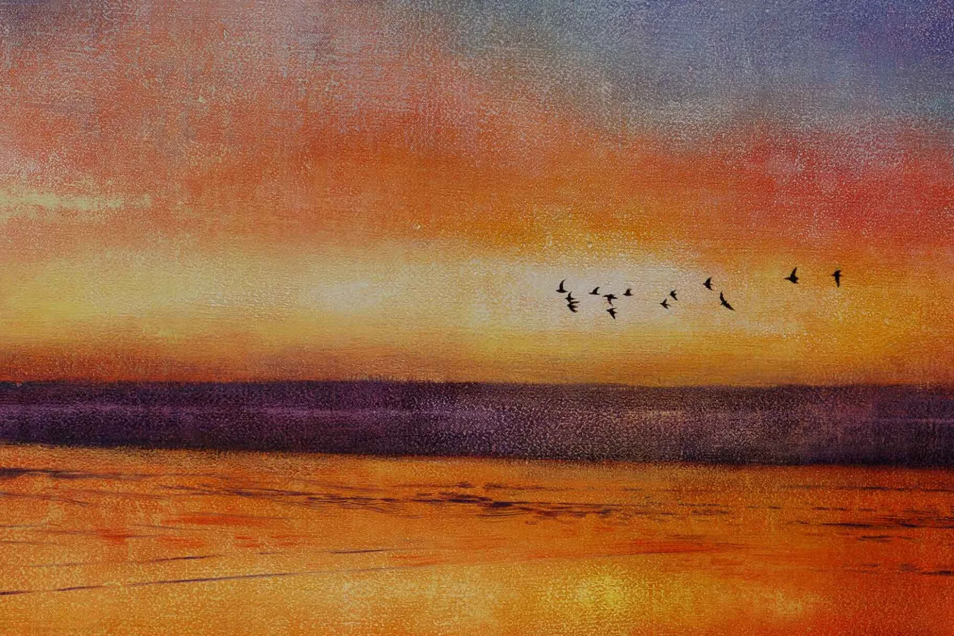 Öl Gemälde 'Colorful Sunset' | Handgemaltes Unikat