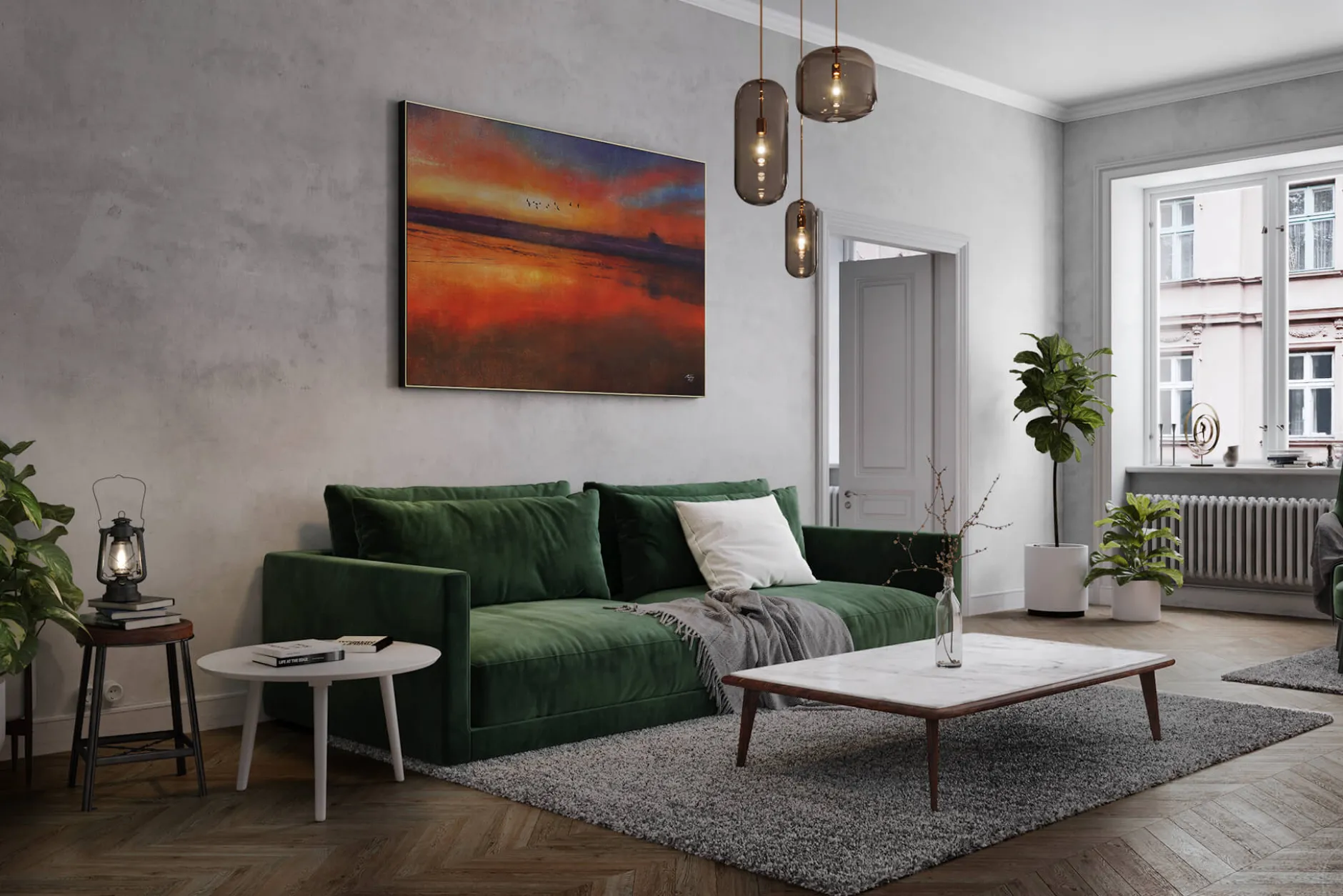 Öl Gemälde 'Colorful Sunset' | Handgemaltes Unikat
