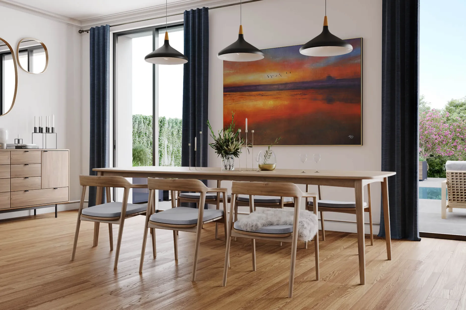Öl Gemälde 'Colorful Sunset' | Handgemaltes Unikat