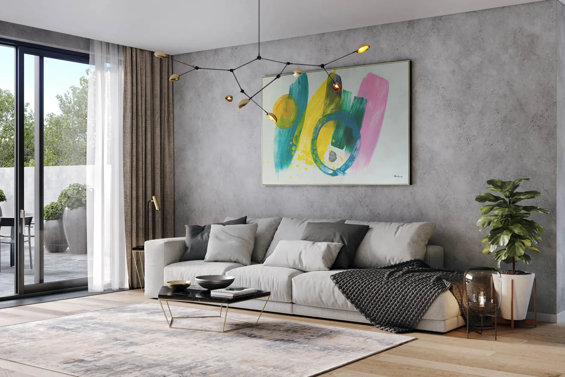 Öl Gemälde 'Colourful Interplays' | Handgemaltes Unikat