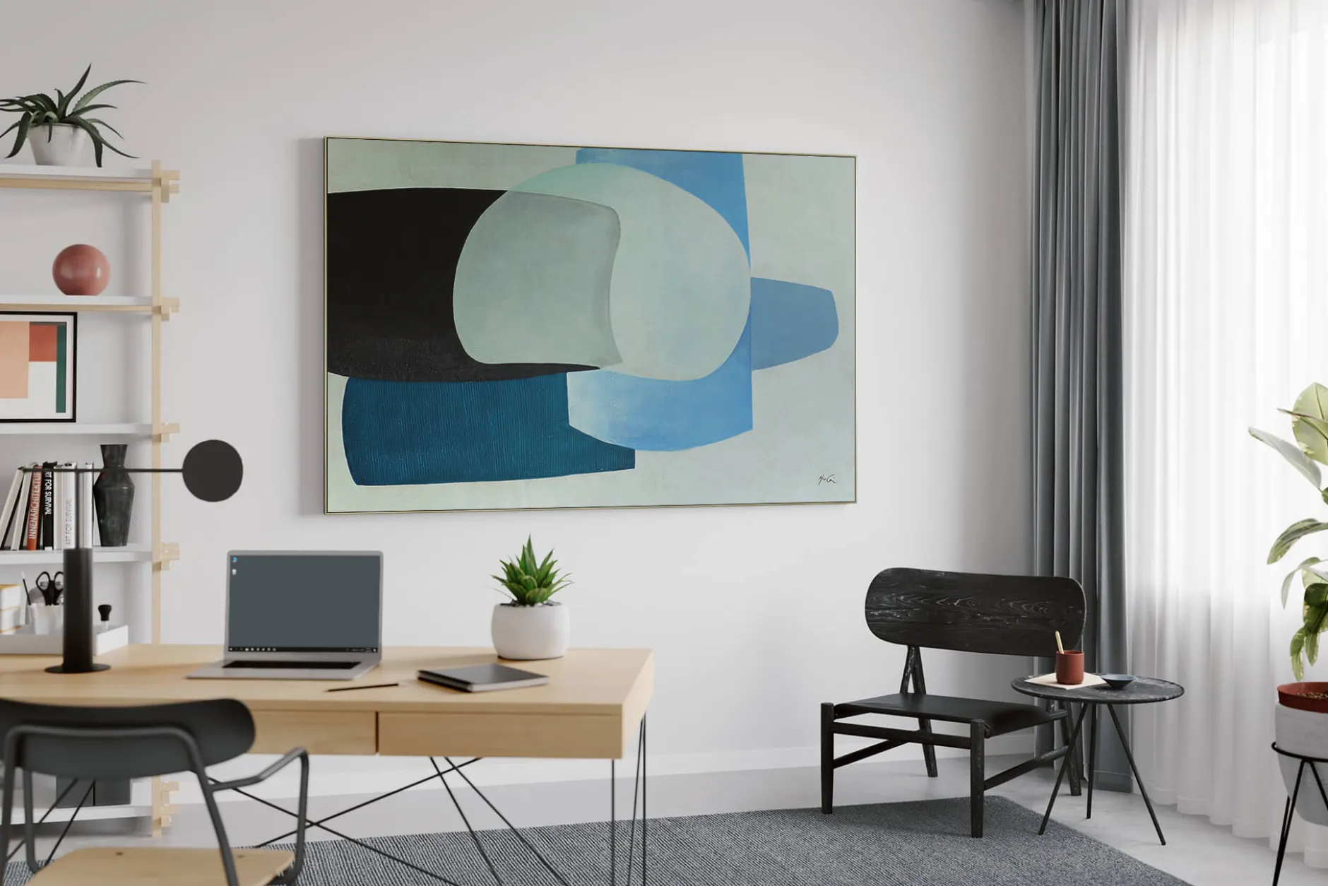 Öl Gemälde 'Cubist Minimalism' | Handgemaltes Unikat