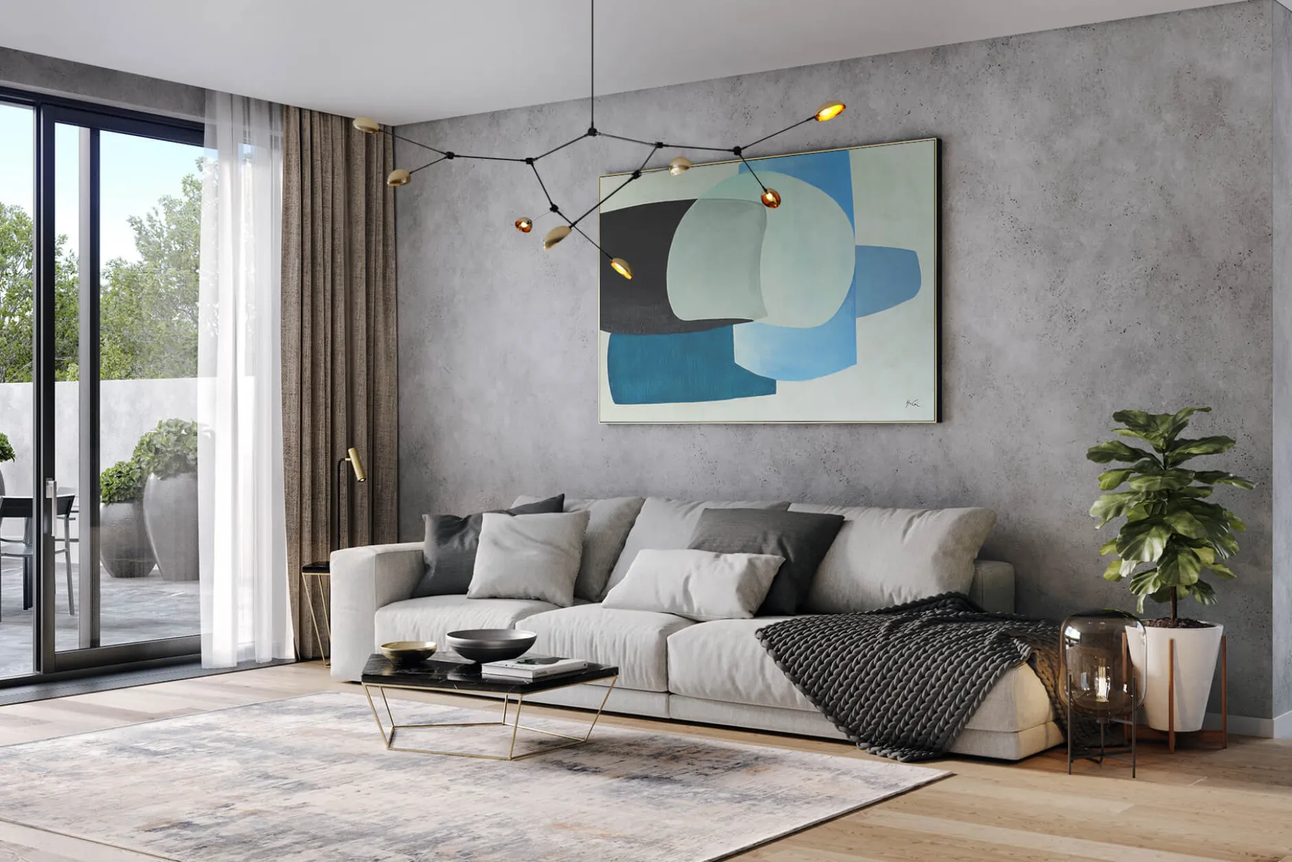 Öl Gemälde 'Cubist Minimalism' | Handgemaltes Unikat