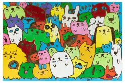 Öl Gemälde 'Doodle Cats' | Handgemaltes Unikat