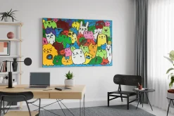 Öl Gemälde 'Doodle Cats' | Handgemaltes Unikat