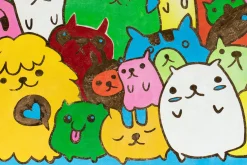 Öl Gemälde 'Doodle Cats' | Handgemaltes Unikat