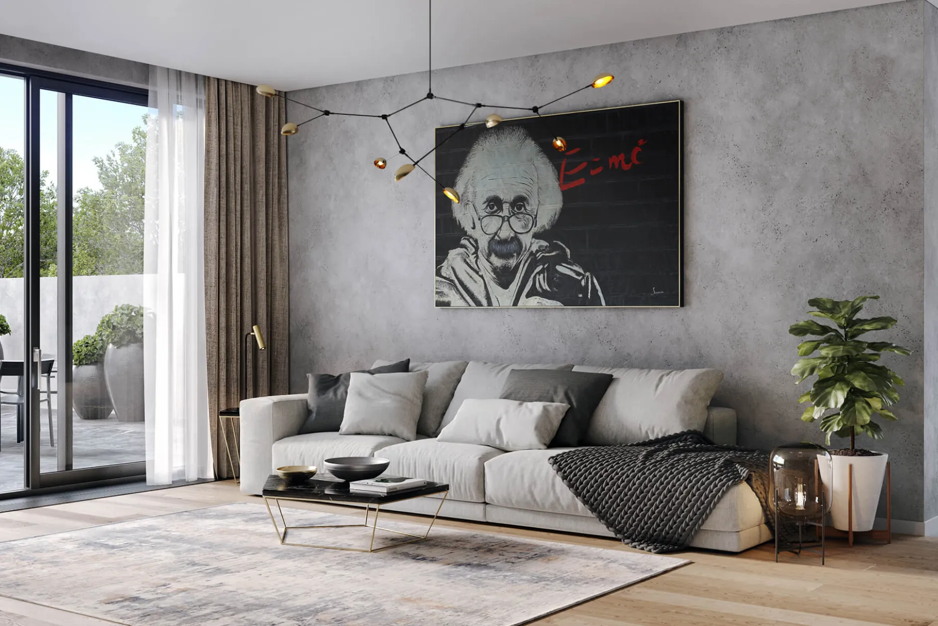 Öl Gemälde 'Einstein Graffiti' | Handgemaltes Unikat
