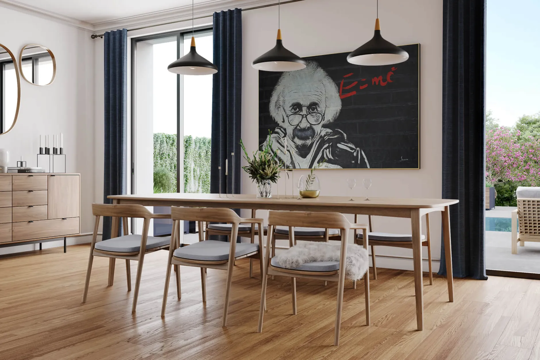 Öl Gemälde 'Einstein Graffiti' | Handgemaltes Unikat