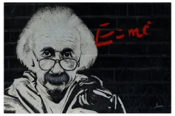 Öl Gemälde 'Einstein Graffiti' | Handgemaltes Unikat