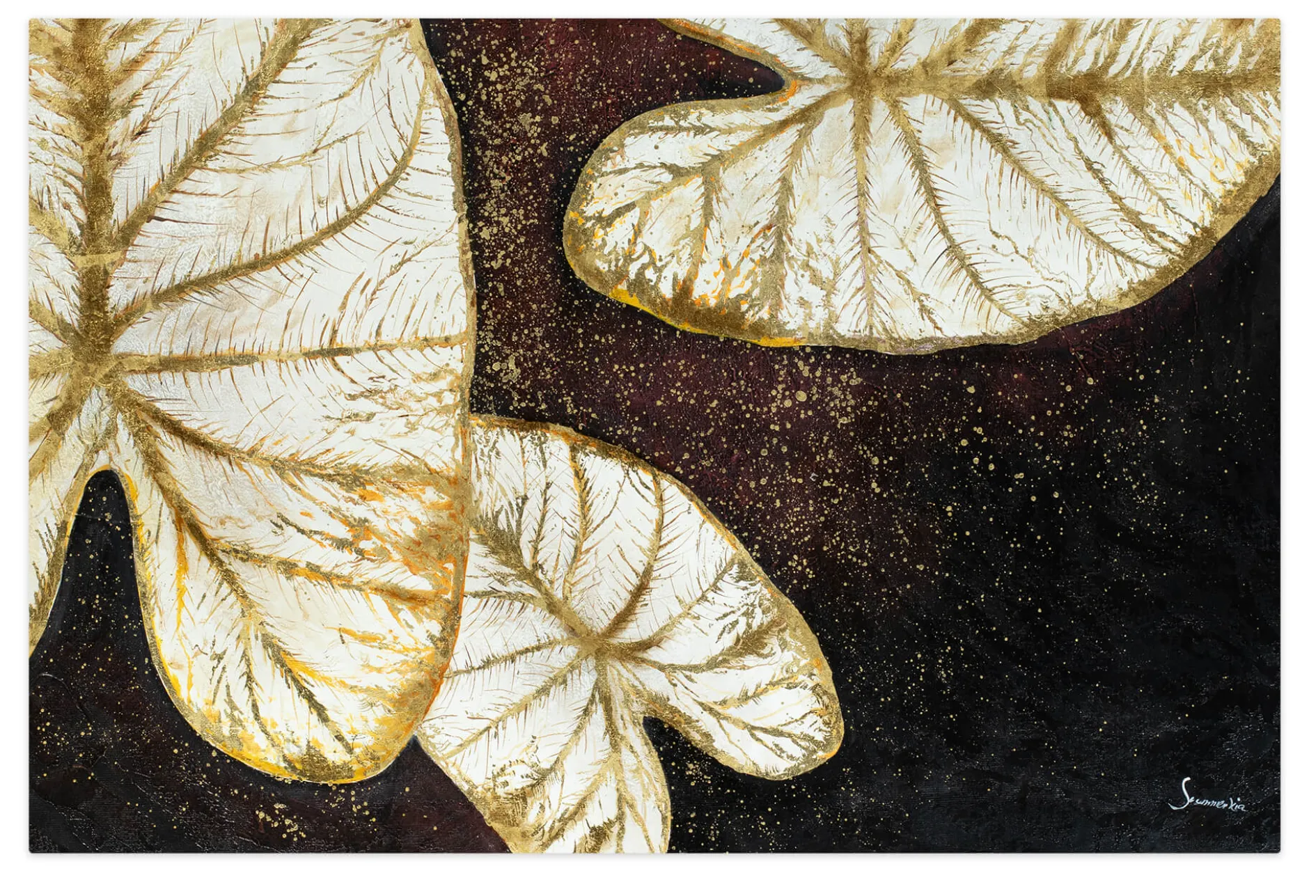 Öl Gemälde 'Enchanted Waterlilies' | Handgemaltes Unikat