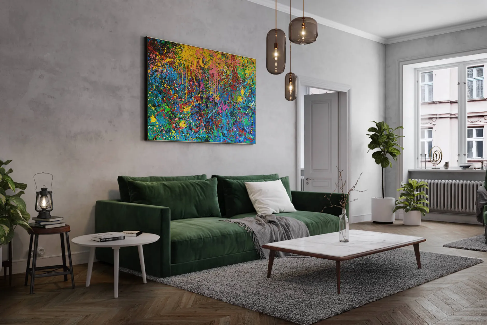 Öl Gemälde 'Explosion of Joy' | Handgemaltes Unikat