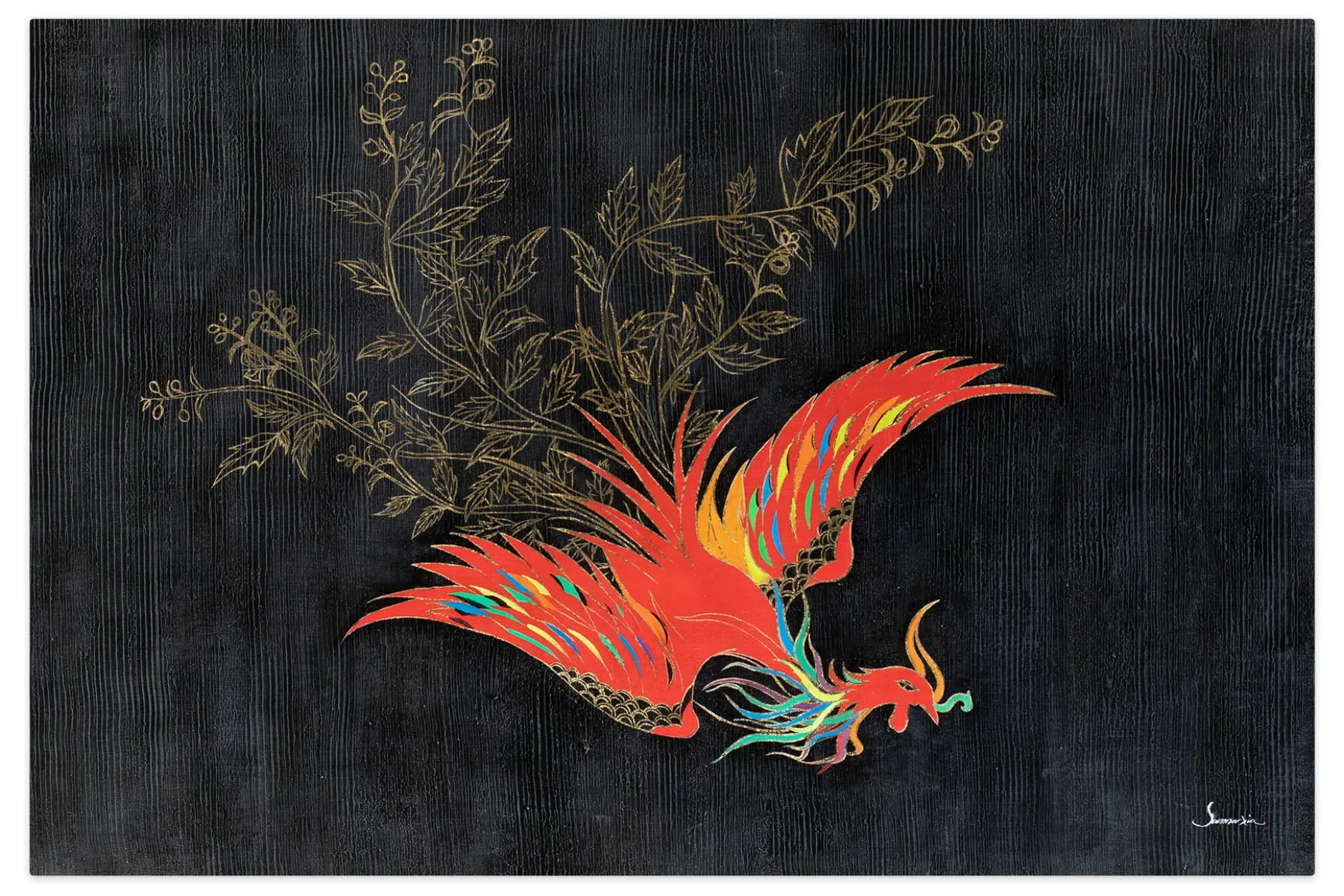 Öl Gemälde 'Fascinating Phoenix' | Handgemaltes Unikat