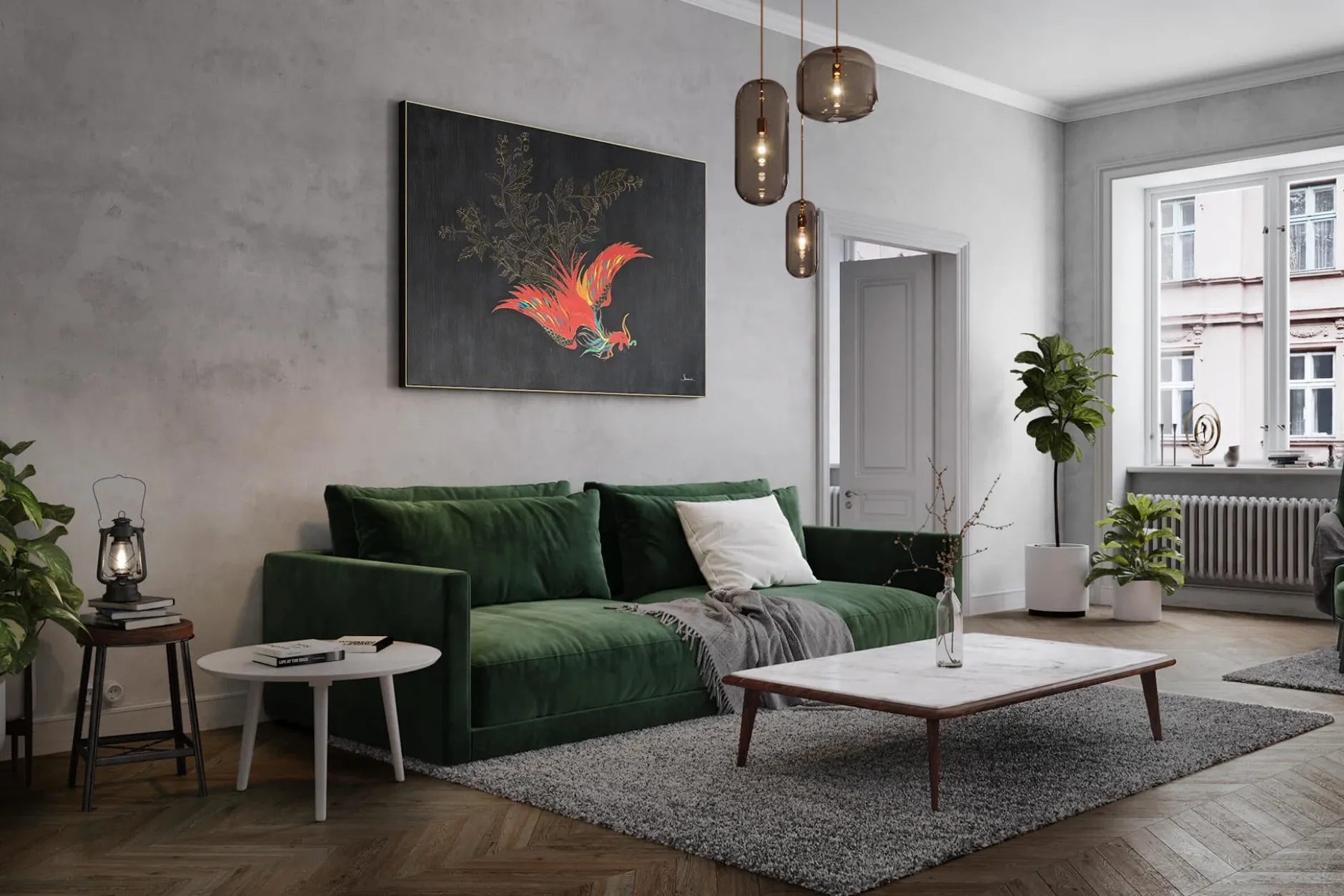 Öl Gemälde 'Fascinating Phoenix' | Handgemaltes Unikat