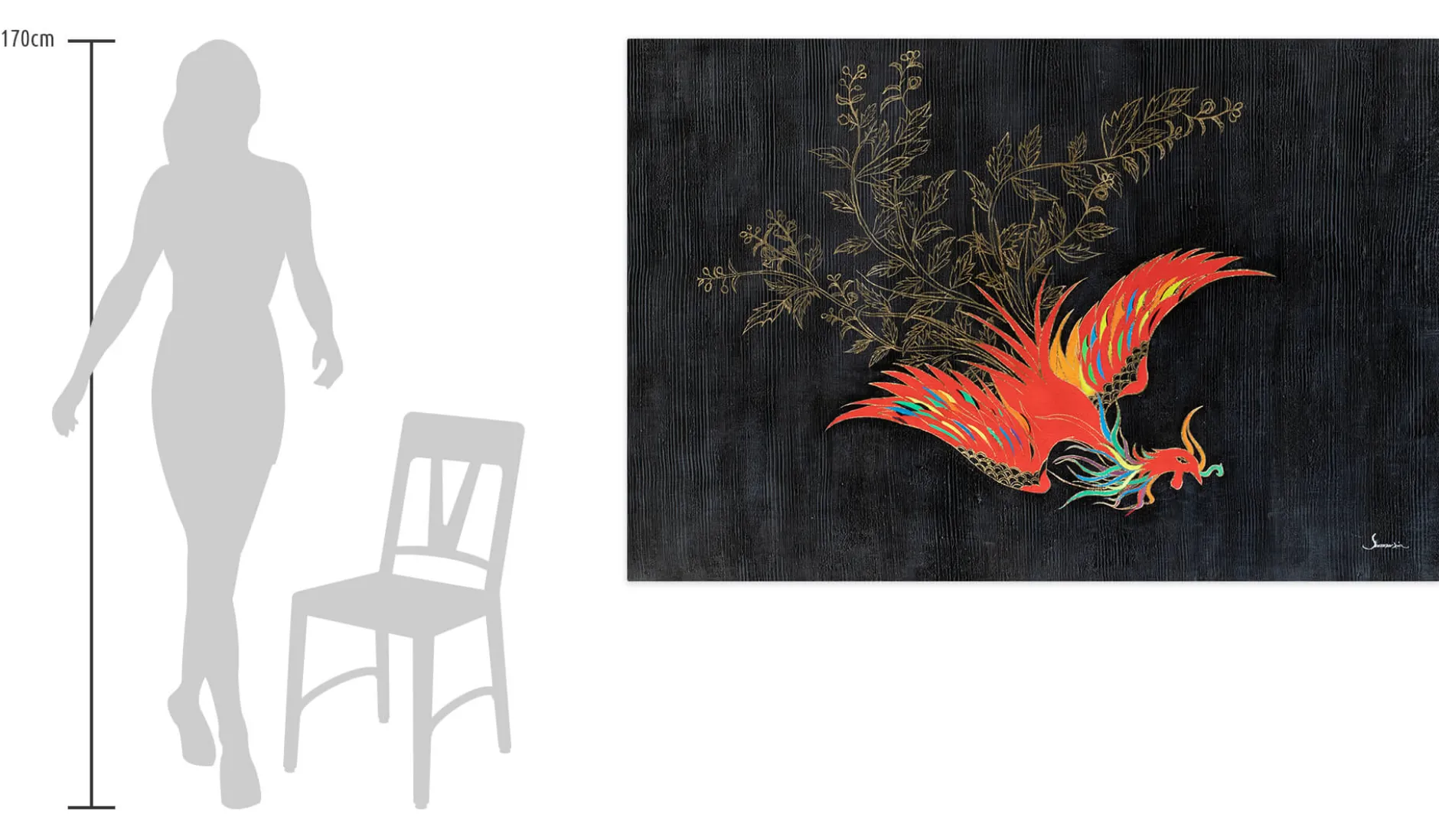 Öl Gemälde 'Fascinating Phoenix' | Handgemaltes Unikat