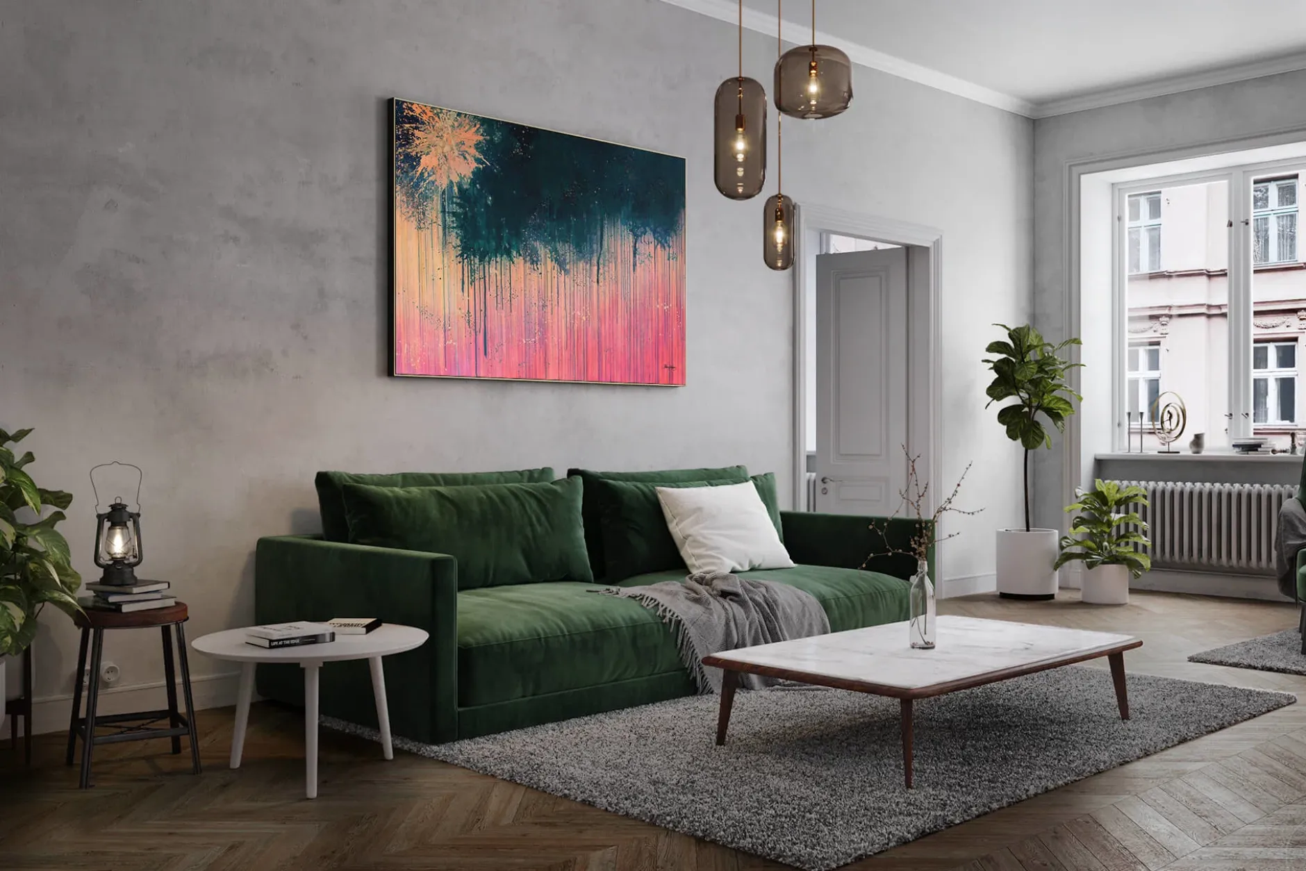 Öl Gemälde 'Feuerwerk der Liebe' | Handgemaltes Unikat