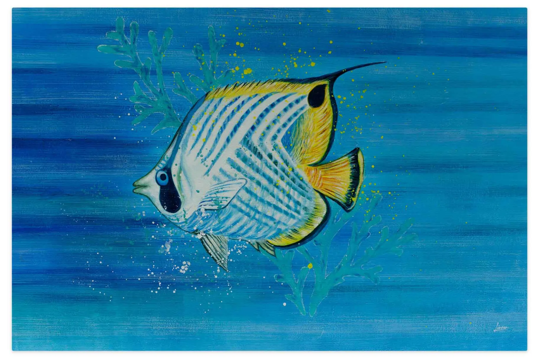 Öl Gemälde 'Fisch auf Reisen' | Handgemaltes Unikat