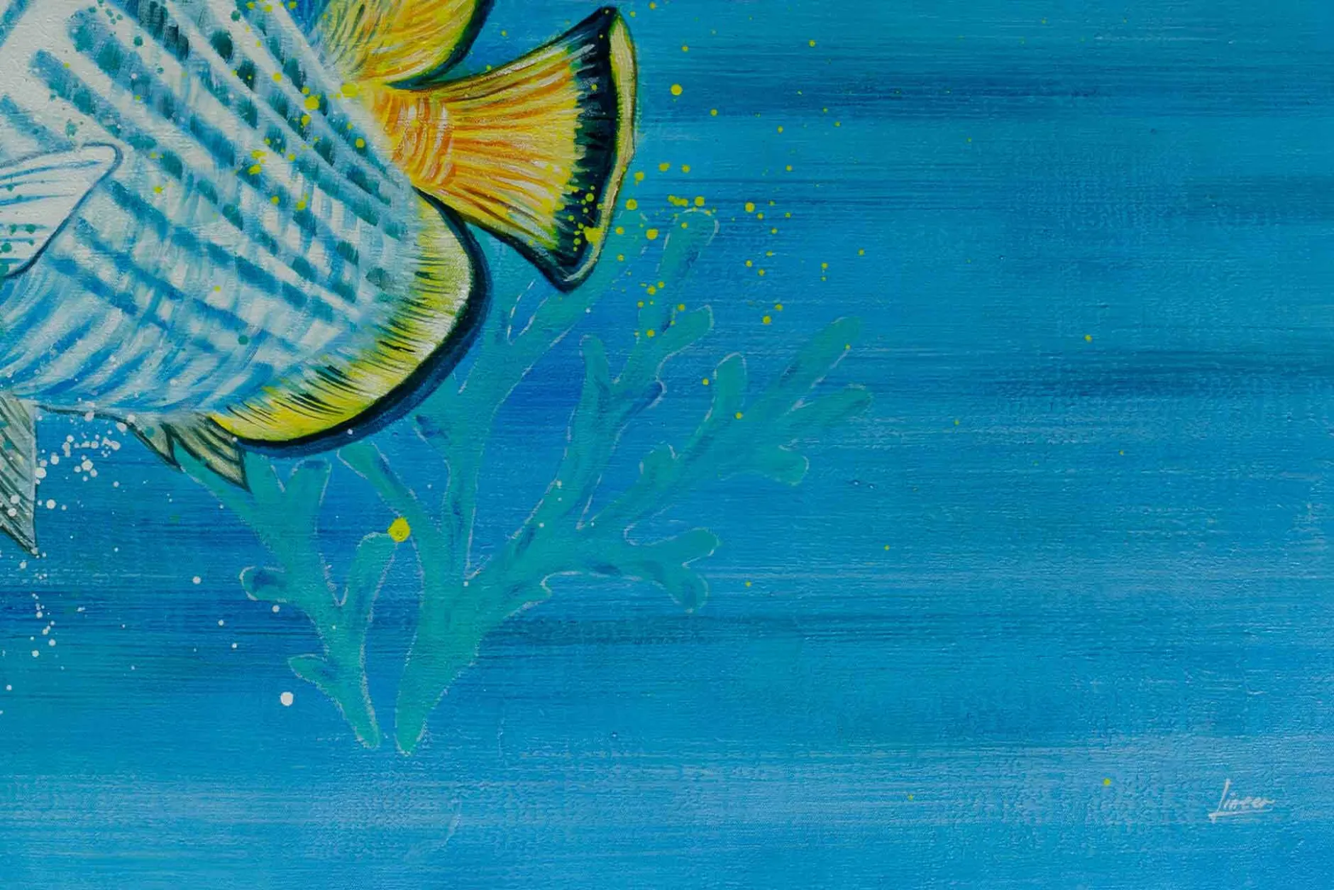 Öl Gemälde 'Fisch auf Reisen' | Handgemaltes Unikat