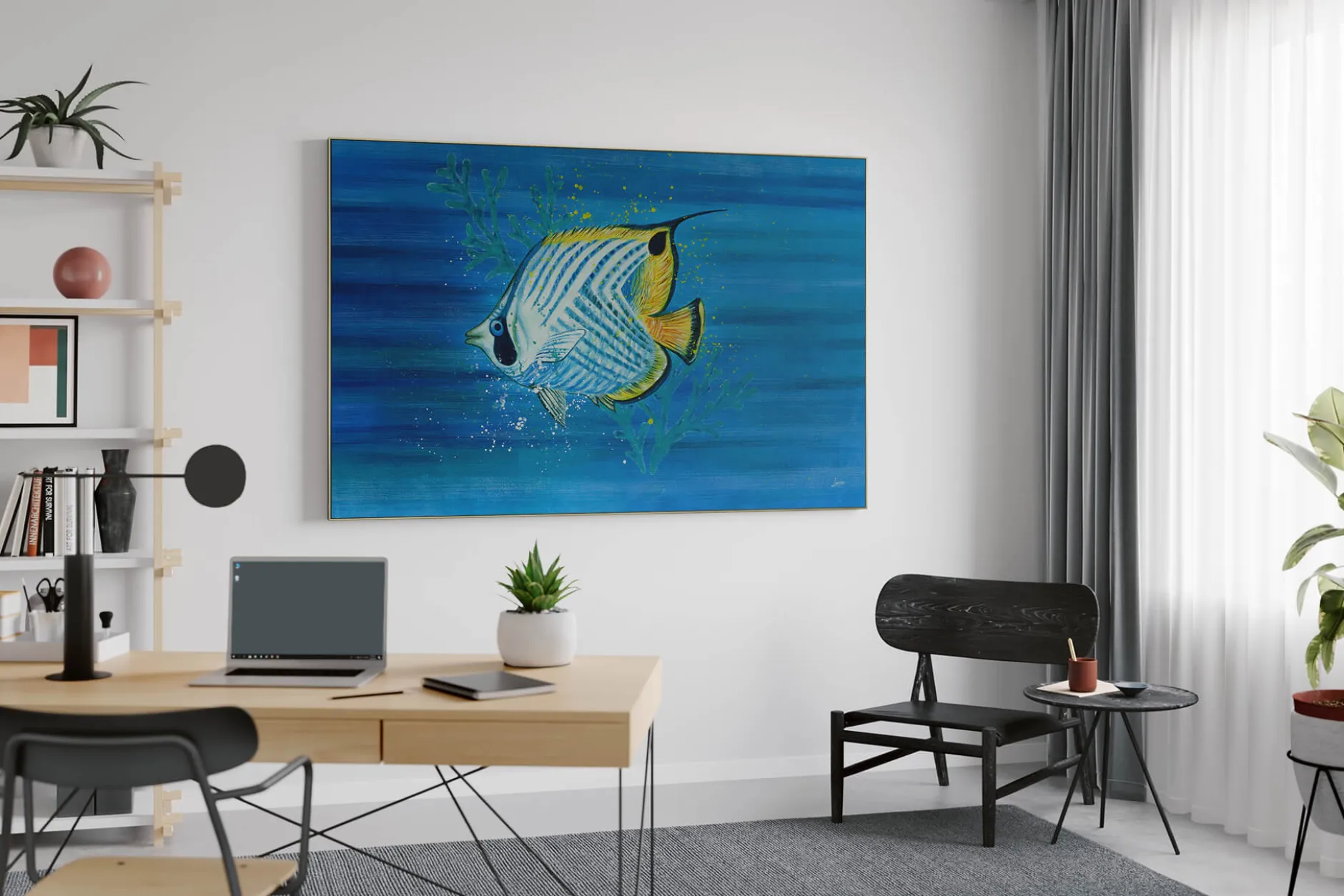Öl Gemälde 'Fisch auf Reisen' | Handgemaltes Unikat