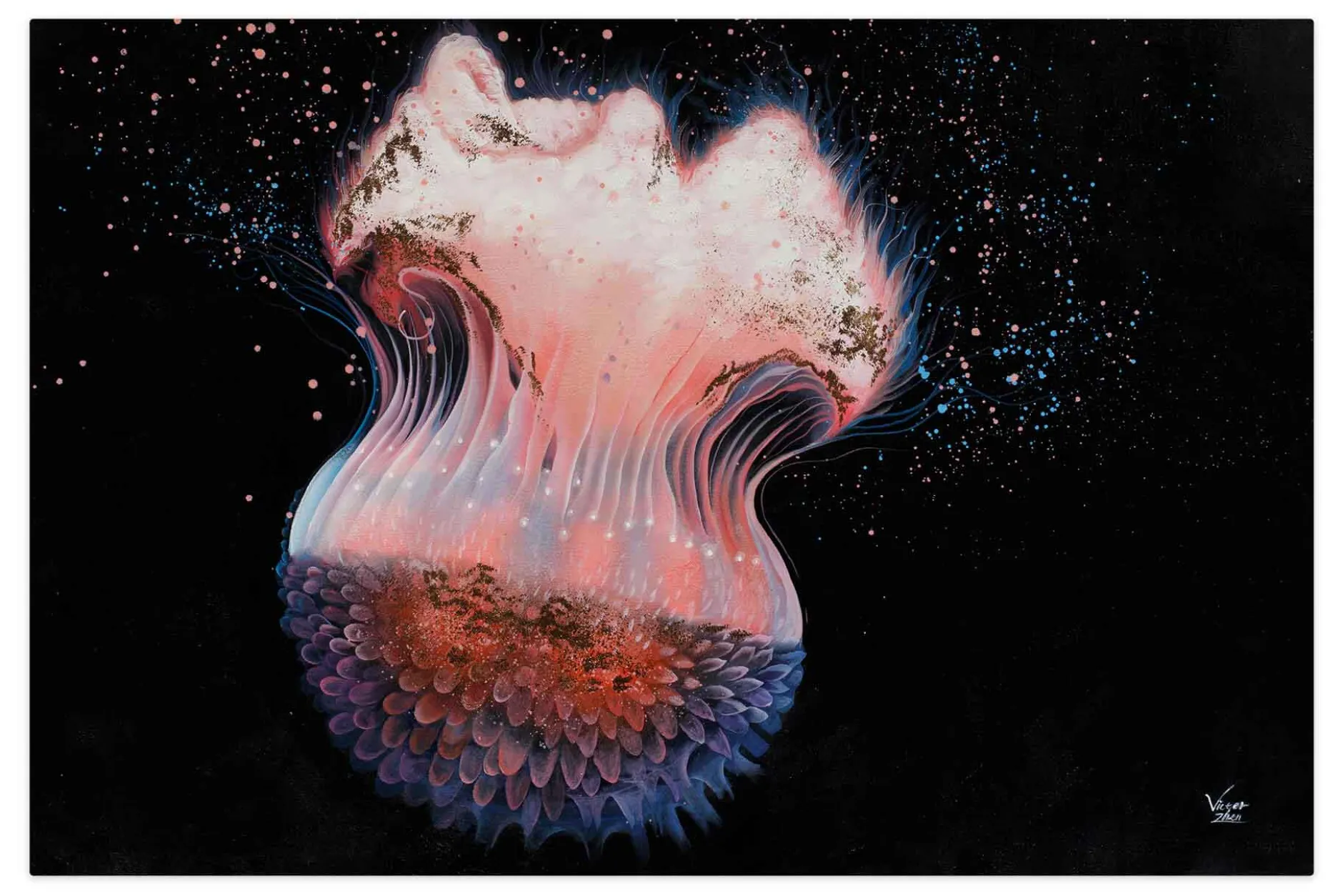 Öl Gemälde 'Floating in the Ocean' | Handgemaltes Unikat